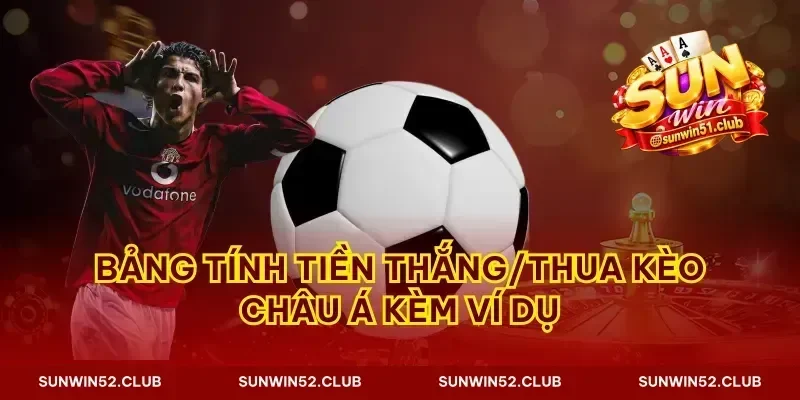 Bảng tính tiền thắng/thua kèo châu Á kèm ví dụ
